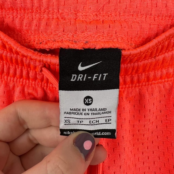 Nike Women's Dri-Fit Running Mesh Lined Shorts Elastic Waist Orange Size XS - Picture 3 of 5